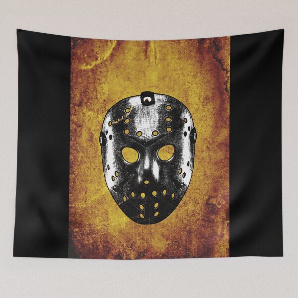 Item preview, Slasher Hockey Mask Burnt Orange Dark Halloween Horror designed and sold by Ghoul Enterprises.