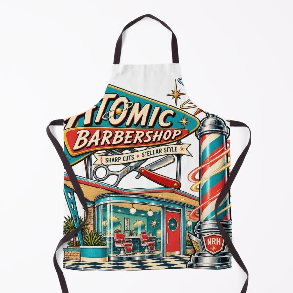 Item preview, Atomic Barbershop Retro Barbershop Poster designed and sold by Normandy Road Heritage™ - Vintage Garage Art.