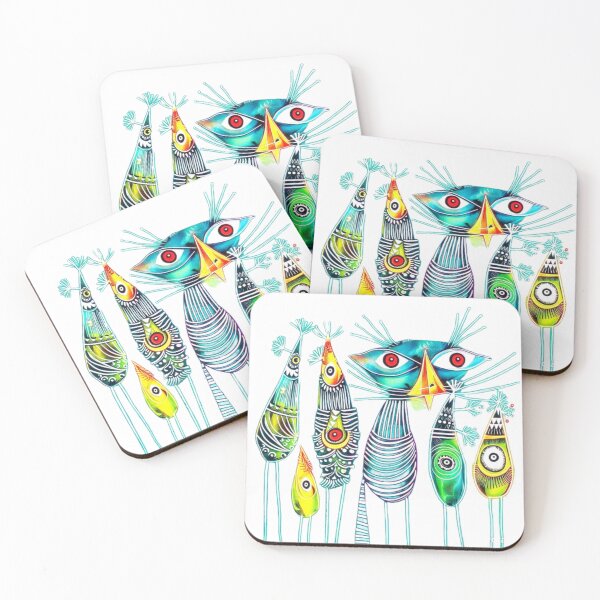 Item preview, -  Abstract Colorful Cat Family designed and sold by MyCalmDraw.