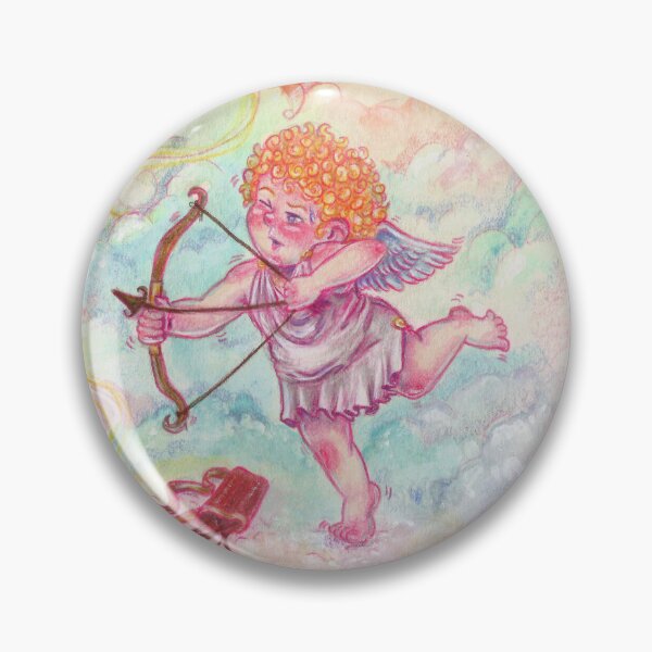 Item preview, Vintage Rococo Cupid Painting in Pastel Sky designed and sold by Gio Daisy Art.