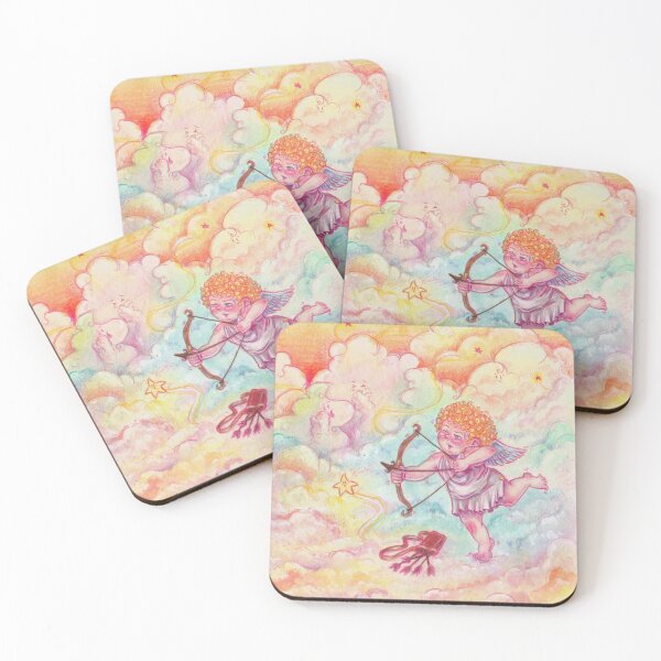 Item preview, Vintage Rococo Cupid Painting in Pastel Sky designed and sold by Gio Daisy Art.