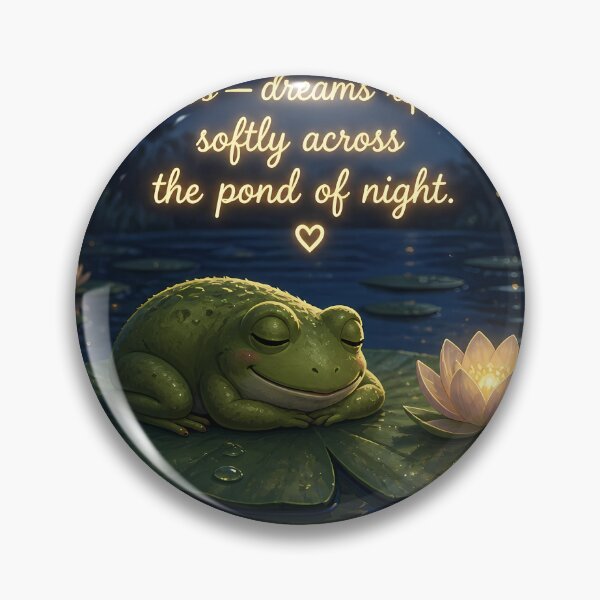 Item preview, Cute Sleepy Frog Floating on Lily Pad Night Art designed and sold by Twins2Designs.