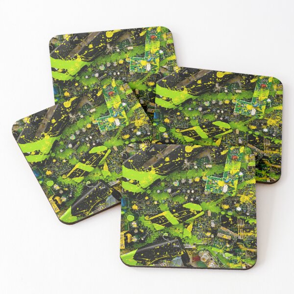 Item preview, Circuit Board Cyber Splatter Mixed Media Art designed and sold by THE SPLATTERED HAUS BY SAGE BANKS.