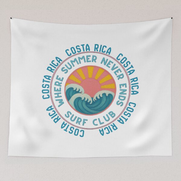 Item preview, Costa Rica Surf Club Retro Sunset Badge | Where Summer Never Ends Beach Vacation Design designed and sold by DonnaRaine.