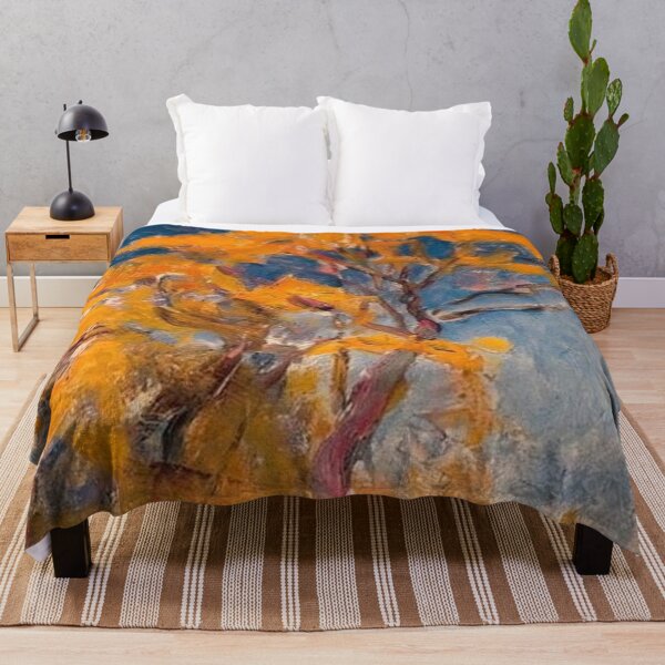 Item preview, Autumn tree oil painting with golden leaves designed and sold by Rue Design Company.