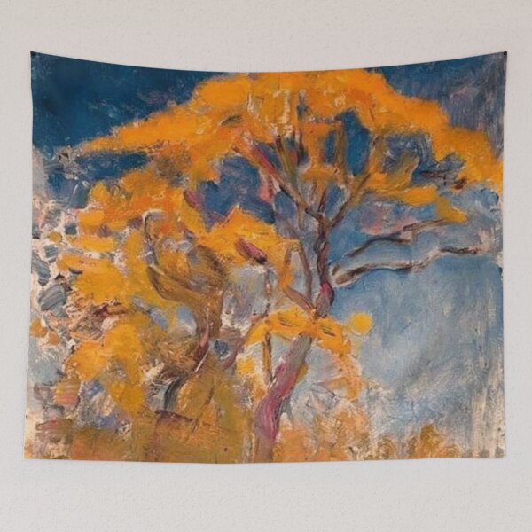 Item preview, Autumn tree oil painting with golden leaves designed and sold by Rue Design Company.