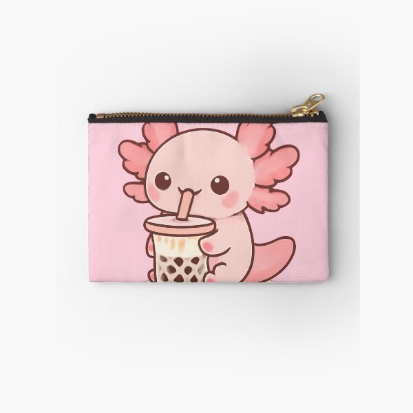Item preview, Cute Kawaii Axolotl Drinking Boba Tea Anime designed and sold by KeySeen.