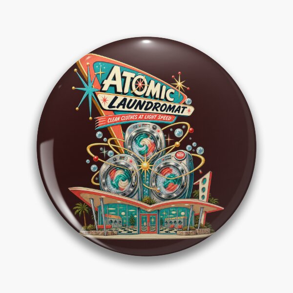 Item preview, Atomic Laundromat Retro Laundry Poster designed and sold by Normandy Road Heritage™ - Vintage Garage Art.