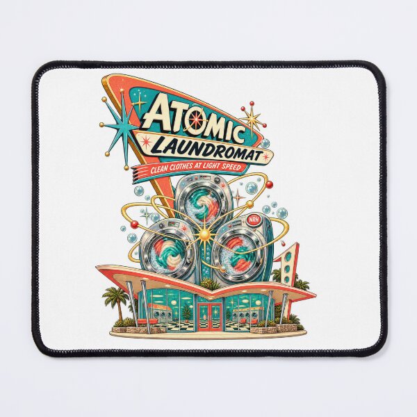 Item preview, Atomic Laundromat Retro Laundry Poster designed and sold by Normandy Road Heritage™ - Vintage Garage Art.