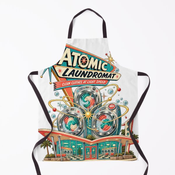 Item preview, Atomic Laundromat Retro Laundry Poster designed and sold by Normandy Road Heritage™ - Vintage Garage Art.