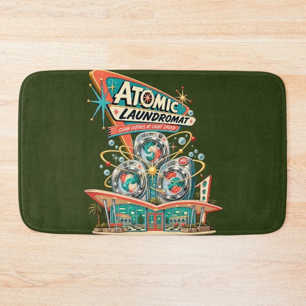 Item preview, Atomic Laundromat Retro Laundry Poster designed and sold by Normandy Road Heritage™ - Vintage Garage Art.