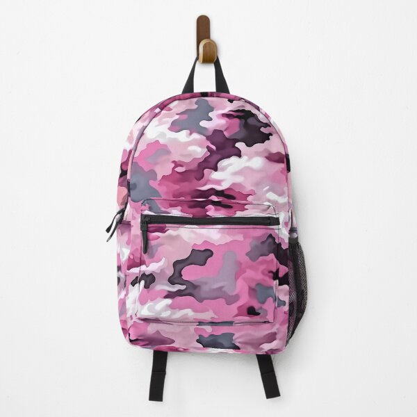 Item preview, Bubblegum Pink Camo Pattern Raspberry White and Steel Camouflage designed and sold by Nine Lives Studio.