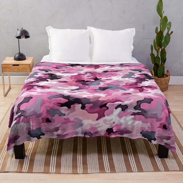 Item preview, Bubblegum Pink Camo Pattern Raspberry White and Steel Camouflage designed and sold by Nine Lives Studio.