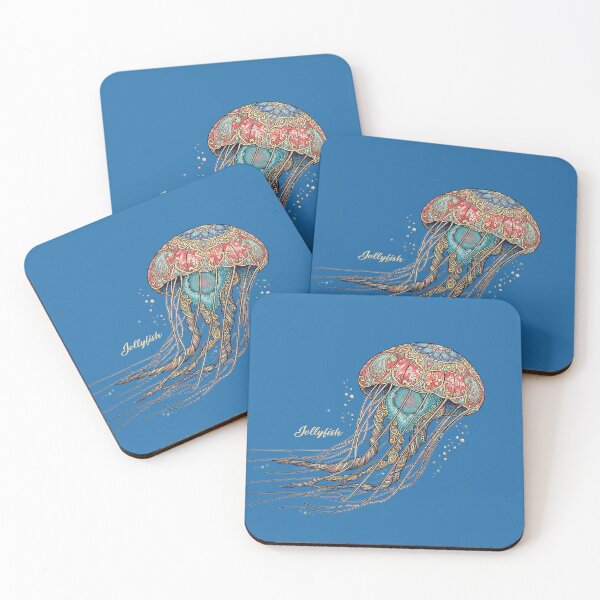 Item preview, JELLYFISH, OCEAN ART, MARINE LIFE, SEA CREATURE, BOHO ART, BOHEMIAN DESIGN designed and sold by classic car craze.