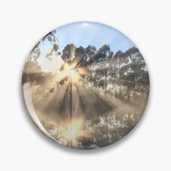 Item preview,  Glassy Dam Reflections with Sun Rays Through Mist Magpie Springs Willunga Hill South Australia designed and sold by MagpieSprings.