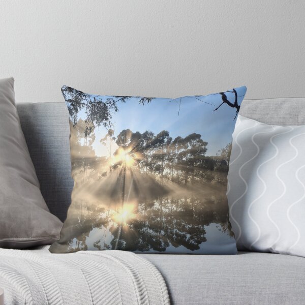 Item preview,  Glassy Dam Reflections with Sun Rays Through Mist Magpie Springs Willunga Hill South Australia designed and sold by MagpieSprings.