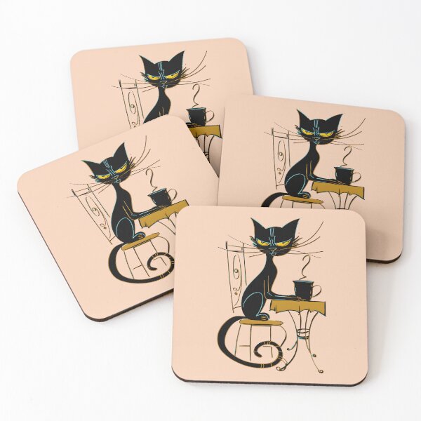 Item preview, Sassy Black Cat Coffee Time designed and sold by Art Happens.
