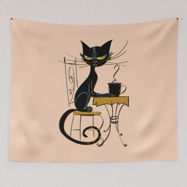Item preview, Sassy Black Cat Coffee Time designed and sold by Art Happens.