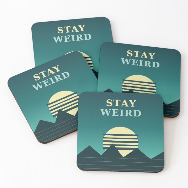 Item preview, Stay Weird Teal Retro Sunset designed and sold by Best7Design.