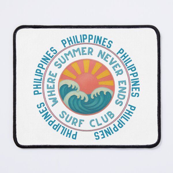 Item preview, Philippines Surf Club Retro Sunset Badge | Where Summer Never Ends Island Vacation Design designed and sold by DonnaRaine.