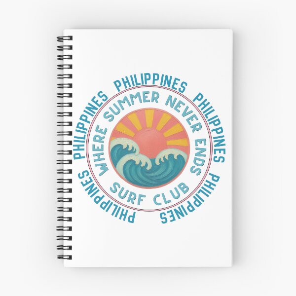 Item preview, Philippines Surf Club Retro Sunset Badge | Where Summer Never Ends Island Vacation Design designed and sold by DonnaRaine.