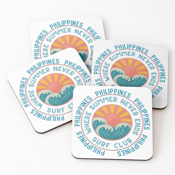Item preview, Philippines Surf Club Retro Sunset Badge | Where Summer Never Ends Island Vacation Design designed and sold by DonnaRaine.