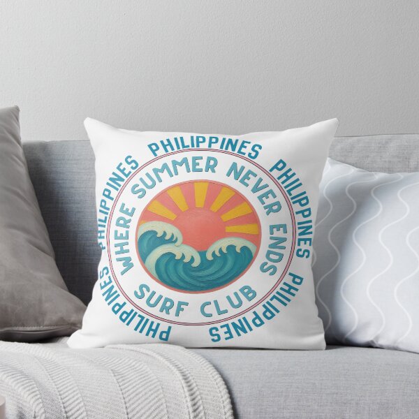 Item preview, Philippines Surf Club Retro Sunset Badge | Where Summer Never Ends Island Vacation Design designed and sold by DonnaRaine.