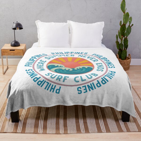 Item preview, Philippines Surf Club Retro Sunset Badge | Where Summer Never Ends Island Vacation Design designed and sold by DonnaRaine.
