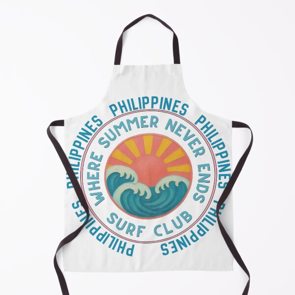 Item preview, Philippines Surf Club Retro Sunset Badge | Where Summer Never Ends Island Vacation Design designed and sold by DonnaRaine.