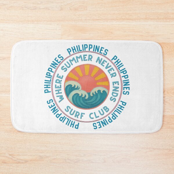Item preview, Philippines Surf Club Retro Sunset Badge | Where Summer Never Ends Island Vacation Design designed and sold by DonnaRaine.