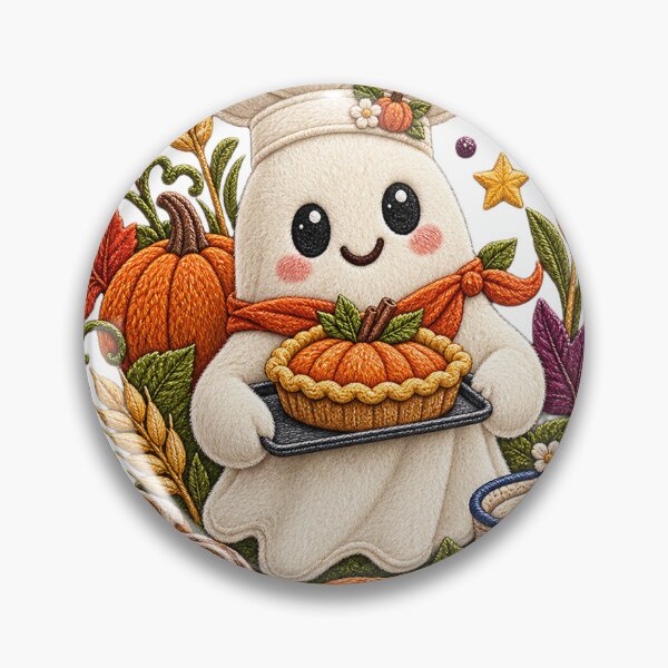 Item preview, Cozy Ghost Baker with Pumpkin Pie designed and sold by networkseen.