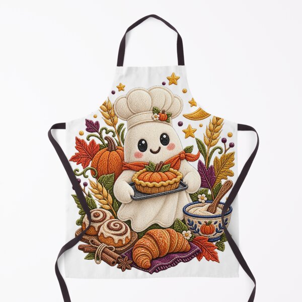 Item preview, Cozy Ghost Baker with Pumpkin Pie designed and sold by networkseen.