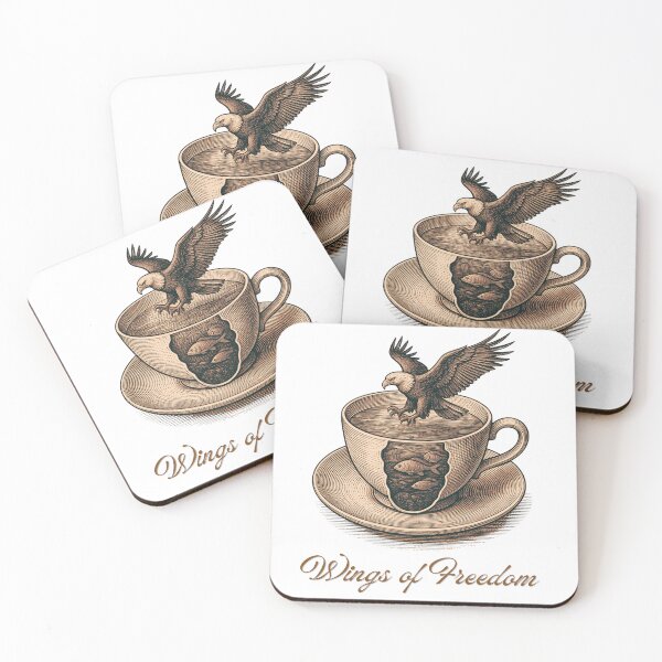 Item preview, Vintage Eagle and Fish Teacup Illustration designed and sold by ZrnzoDesign.
