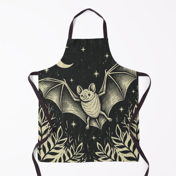 Item preview, Bat Starry Night Linocut Woodland Creature Gothic designed and sold by Y-Vibes.