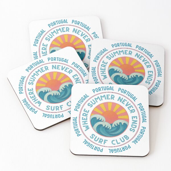 Item preview, Portugal Surf Club Retro Sunset Badge | Where Summer Never Ends Coastal Vacation Design designed and sold by DonnaRaine.