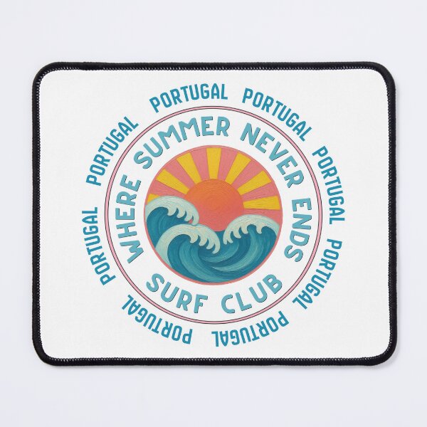 Item preview, Portugal Surf Club Retro Sunset Badge | Where Summer Never Ends Coastal Vacation Design designed and sold by DonnaRaine.