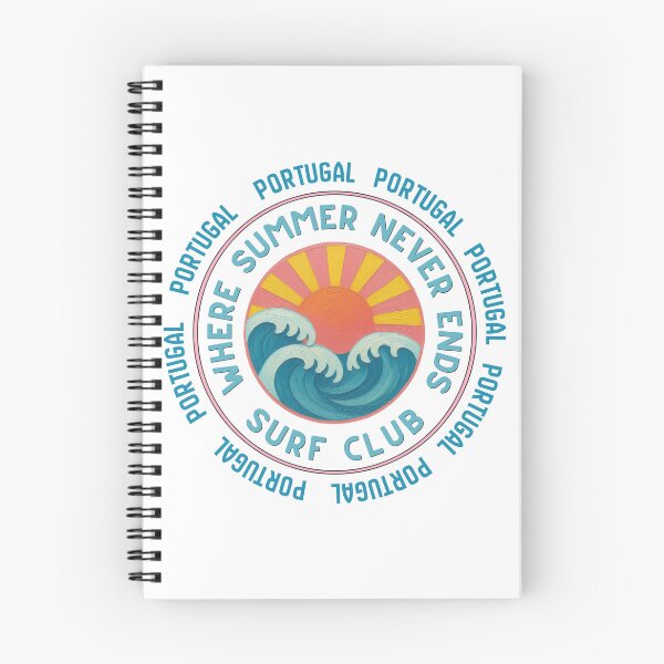 Item preview, Portugal Surf Club Retro Sunset Badge | Where Summer Never Ends Coastal Vacation Design designed and sold by DonnaRaine.
