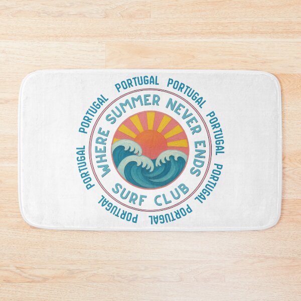 Item preview, Portugal Surf Club Retro Sunset Badge | Where Summer Never Ends Coastal Vacation Design designed and sold by DonnaRaine.