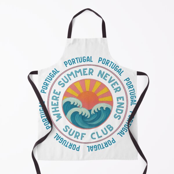 Item preview, Portugal Surf Club Retro Sunset Badge | Where Summer Never Ends Coastal Vacation Design designed and sold by DonnaRaine.