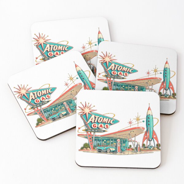 Item preview, Atomic Gas Retro Gas Station Poster designed and sold by Normandy Road Heritage™ - Vintage Garage Art.