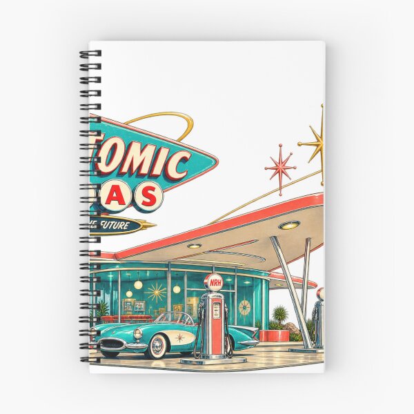 Item preview, Atomic Gas Retro Gas Station Poster designed and sold by Normandy Road Heritage™ - Vintage Garage Art.
