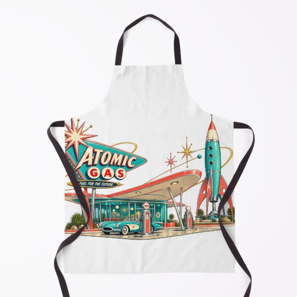 Item preview, Atomic Gas Retro Gas Station Poster designed and sold by Normandy Road Heritage™ - Vintage Garage Art.