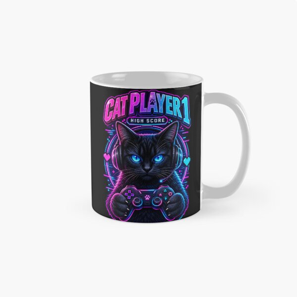 Item preview, Cat Player 1 - Retro Gamer Cat designed and sold by thirtyonestars.