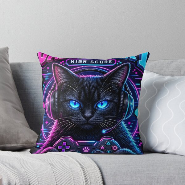 Item preview, Cat Player 1 - Retro Gamer Cat designed and sold by thirtyonestars.
