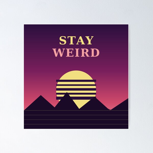 Item preview, Stay Weird Pink Purple Retro Sunset designed and sold by Best7Design.