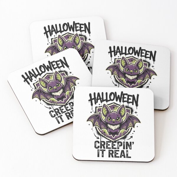 Item preview, Halloween Creepin It Real Purple Bat Crest Spooky Graphic Tee designed and sold by DarylWelsh2024.