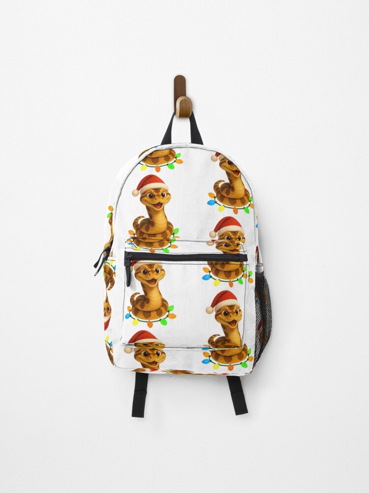 Thumbnail 1 of 3, Backpack, Christmas Burmese Python designed and sold by Sillytoe.