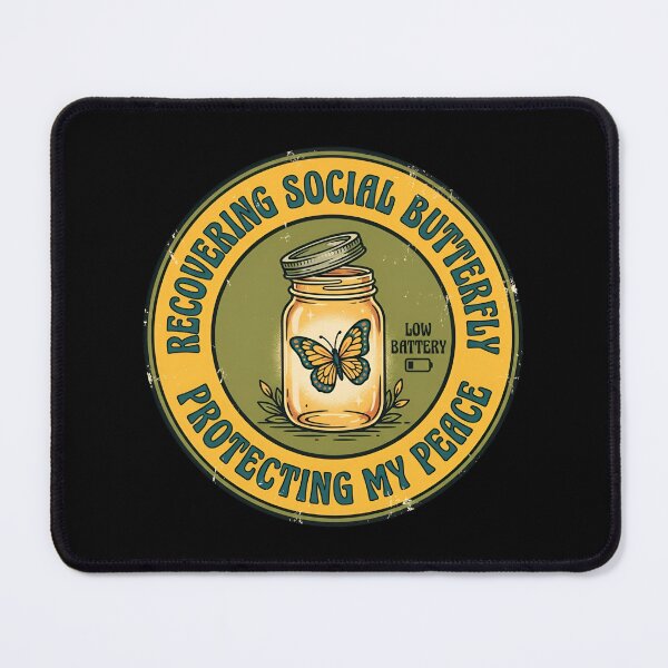 Item preview, Recovering Social Butterfly Protecting My Peace Retro Badge designed and sold by DuckOddity.