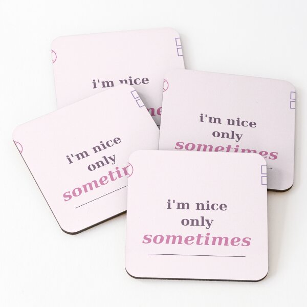 Item preview, `Pastel I'm Nice Only Sometimes Quote designed and sold by Best7Design.