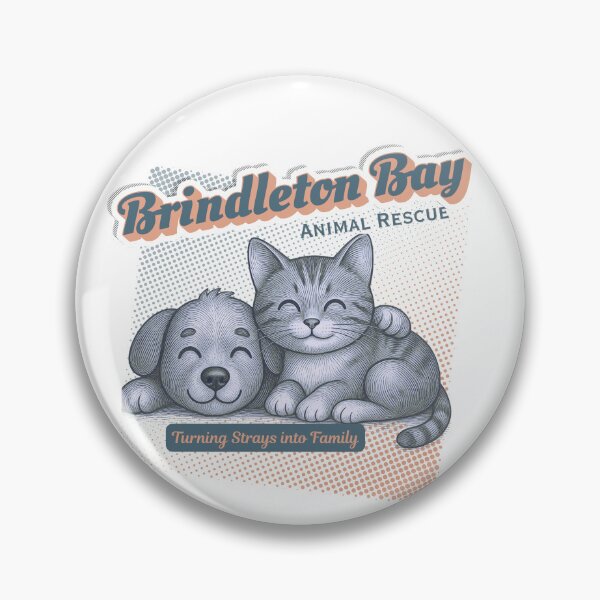 Item preview, Brindleton Bay Animal Rescue — Turning Strays into Family | Vintage Retro Cat & Dog Rescue Tee designed and sold by DonnaRaine.